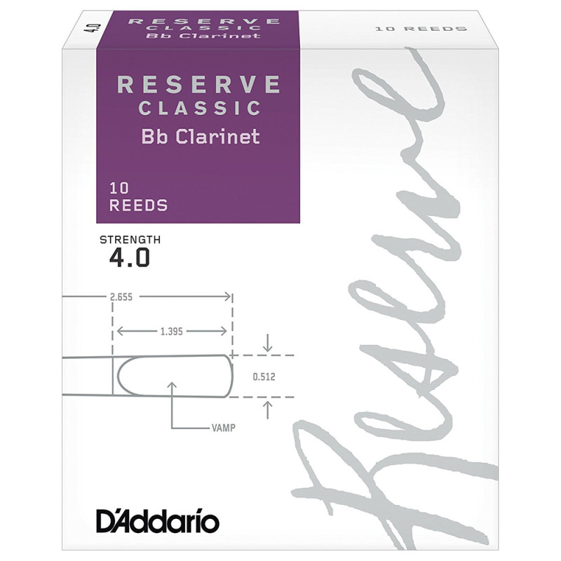 D'ADDARIO Reserve Classic Bb Clarinet #4.0 - 10 Pack