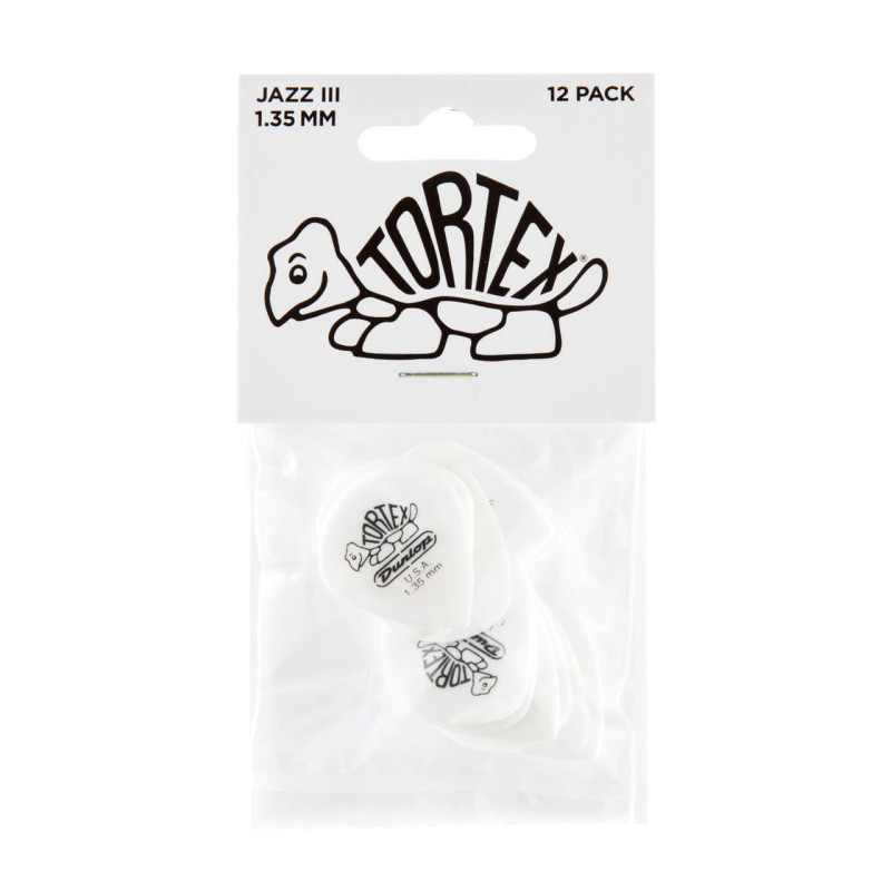 DUNLOP TORTEX WHITE JAZZ III PICK 1.35MM Медіатори
