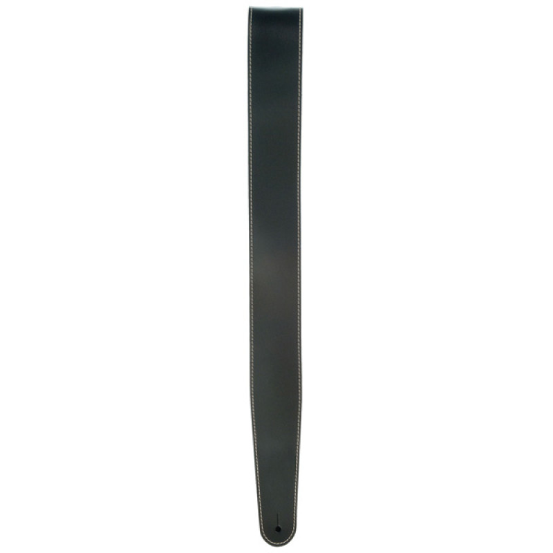 D`ADDARIO 25LS00-DX Deluxe Leather Guitar Strap (Black with Contrast Stitch)
