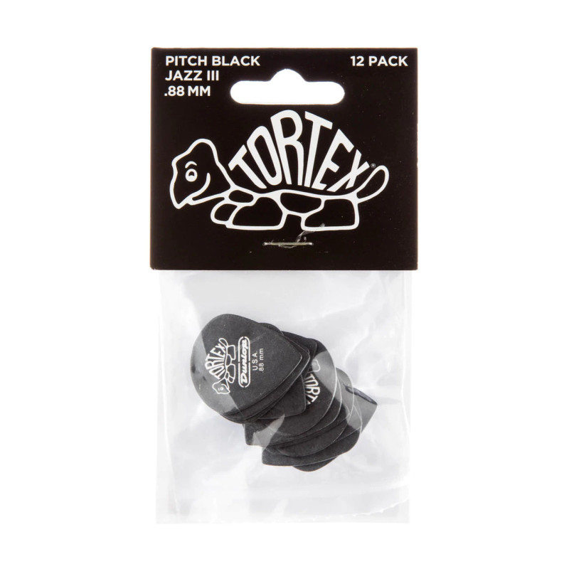 DUNLOP 482P.88 TORTEX PITCH BLACK JAZZ PLAYERS PACK 0.88 Медіатори