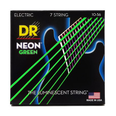 DR STRINGS NEON Green Electric - Medium 7-String (10-56) Струни для електрогітари
