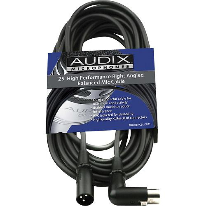AUDIX CBL DR25 Right Angle XLR Mic Cable (7.5m) Кабель