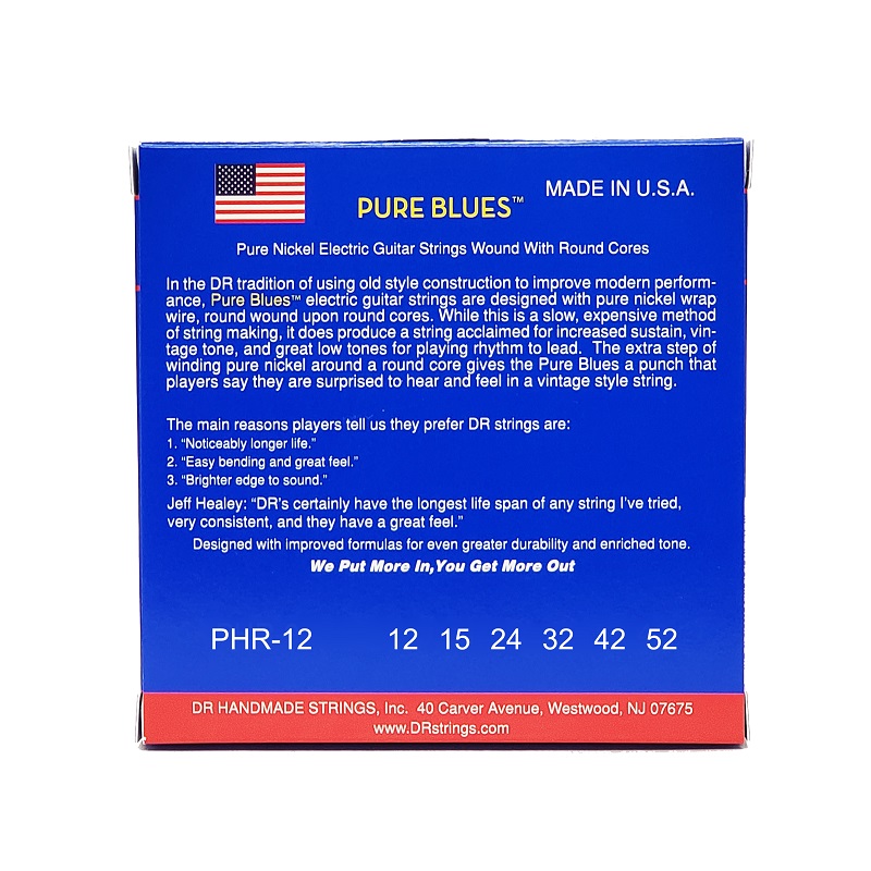 DR STRINGS PURE BLUES Electric Guitar Strings - Extra Heavy (12-52) Струни для електрогітари