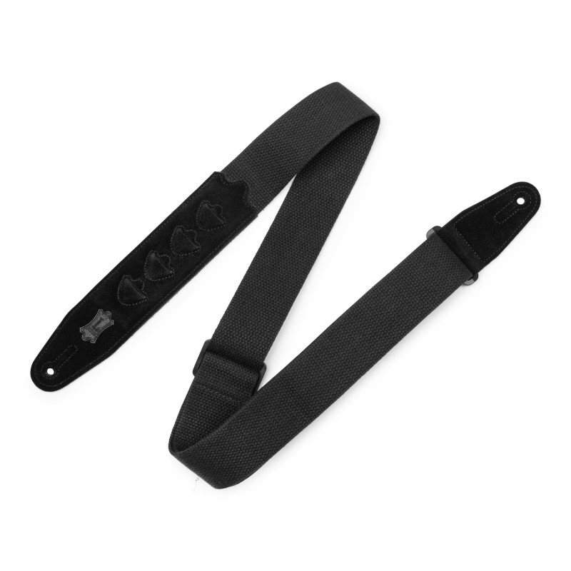 LEVY'S MC2PH-BLK 2 Black Cotton Pick Holder Guitar strap Ремінь для гітари
