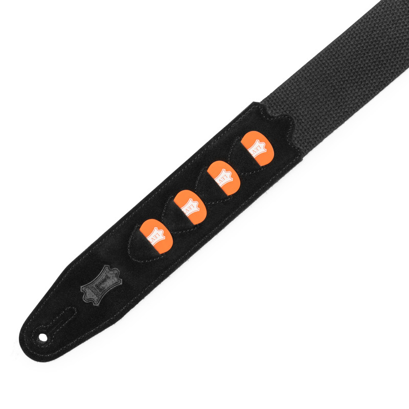 LEVY'S MC2PH-BLK 2 Black Cotton Pick Holder Guitar strap Ремінь для гітари
