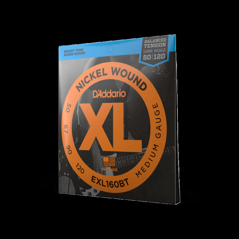 D‘ADDARIO EXL160BT XL NICKEL WOUND BALANCED TENSION BASS MEDIUM (50-120) Струни для бас-гітари