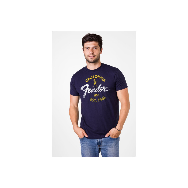 FENDER T-SHIRT BAJA BLUE XL Футболка