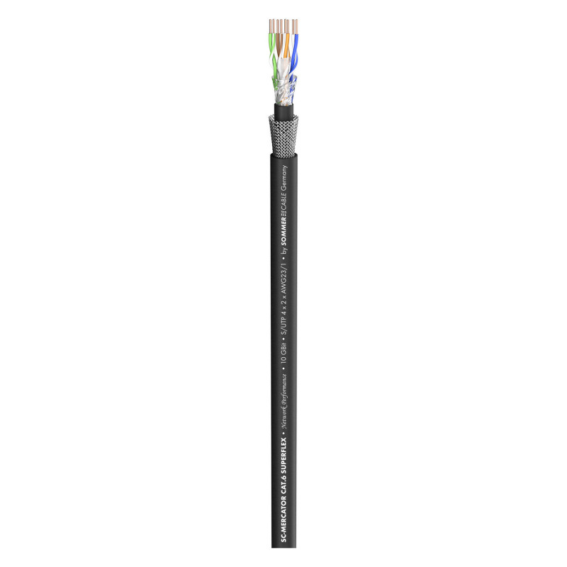 SOMMER CABLE 580-0201 Cat.6 SC-MERCATOR CAT.6 PUR SUPERFLEX; PUR; black, Ø 8,00 mm