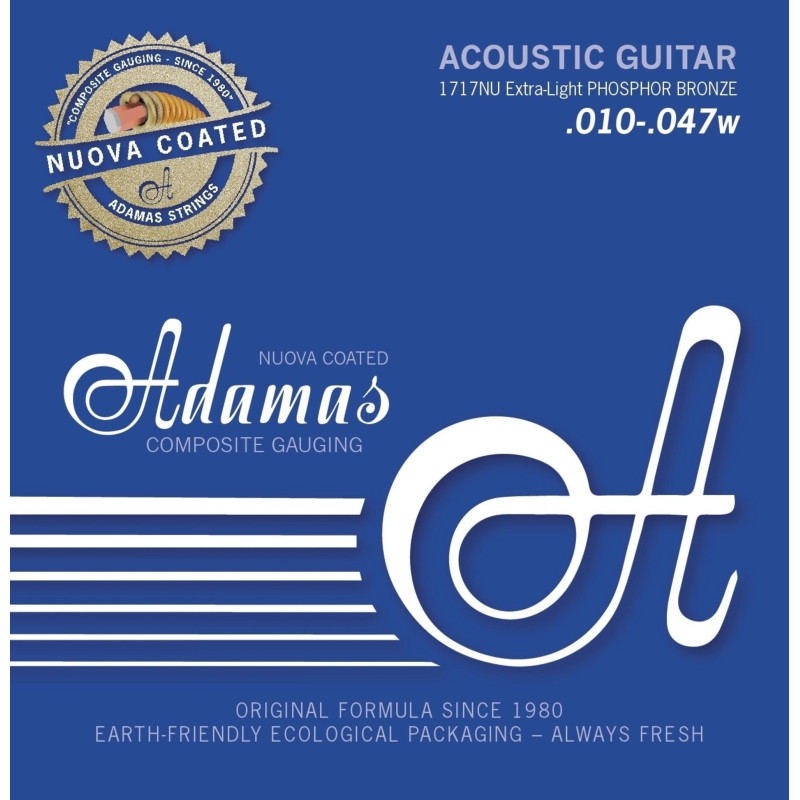 Струни для акустичної гітари Adamas Nuova Coated Phosphor Bronze 1717NU, 10-47w