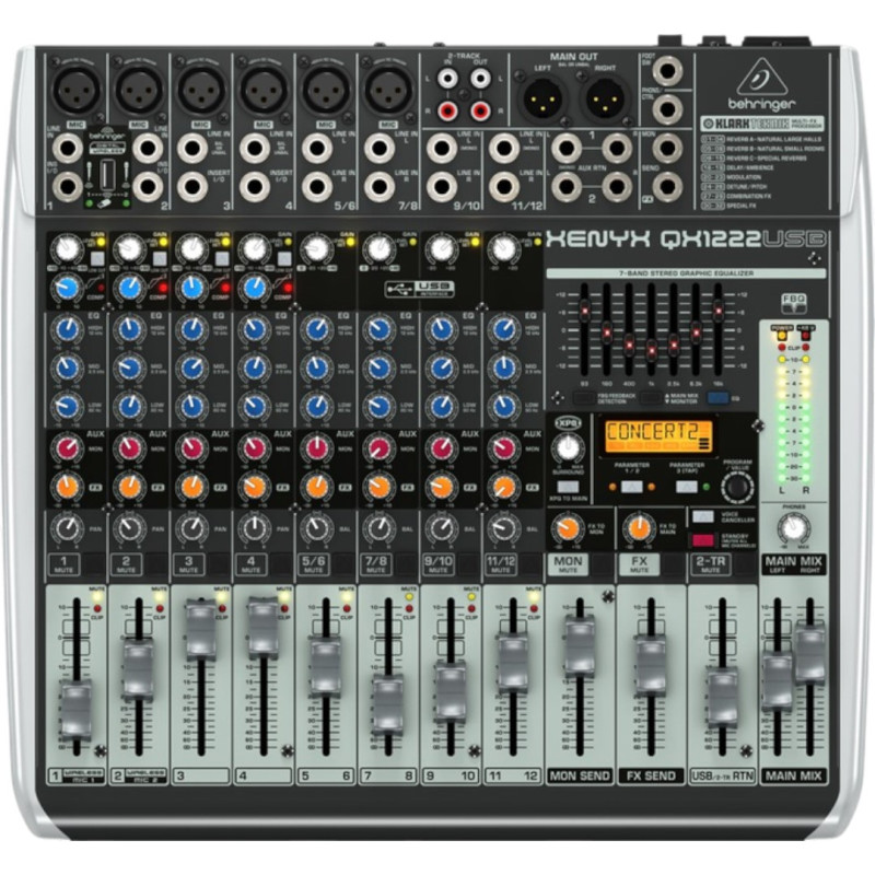 BEHRINGER XENYX QX1222USB Аналоговий мікшер 12-канальний з USB інтерфейсом