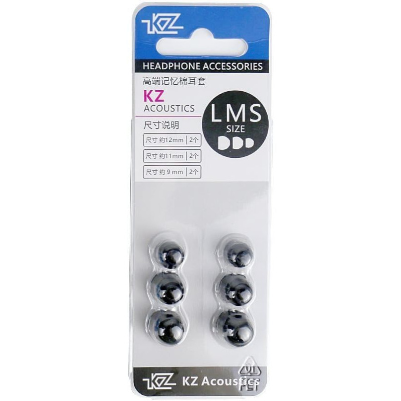 KZ AUDIO EARTIPS MEMORY FOAM (3 PAIRS) Пінисті амбушюри з ефектом пам'яті S/M/L