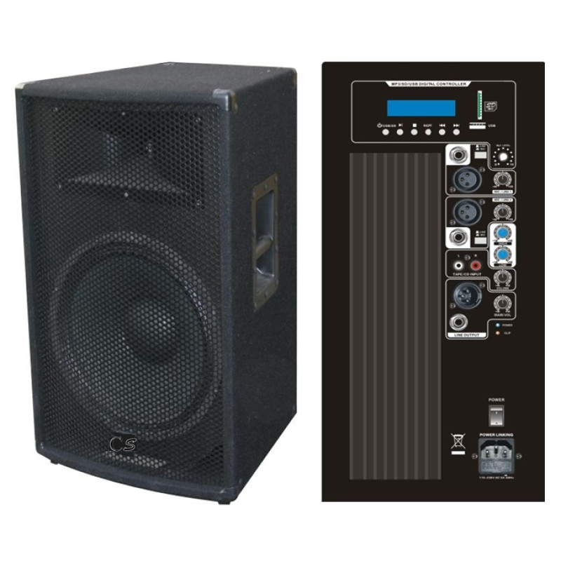 Активная акустическая система City Sound CS-115A 15"+1", 350/700 Вт, 8 Ом