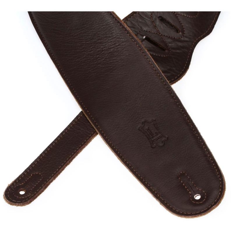 LEVY'S M4GF-DBR CLASSICS SERIES PADDED GARMENT LEATHER BASS STRAP (DARK BROWN) Ремінь для гітари