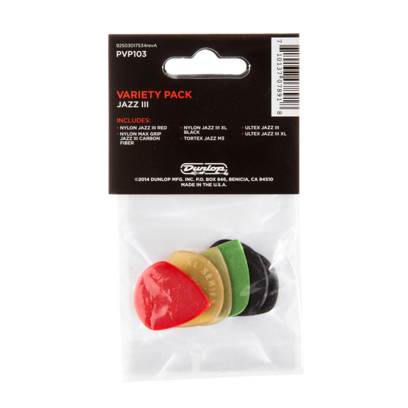 DUNLOP JAZZ III PICK VARIETY PACK Медіатори