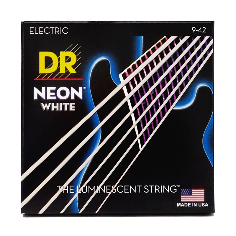 DR STRINGS NEON White Electric - Light (9-42) Струни для електрогітари