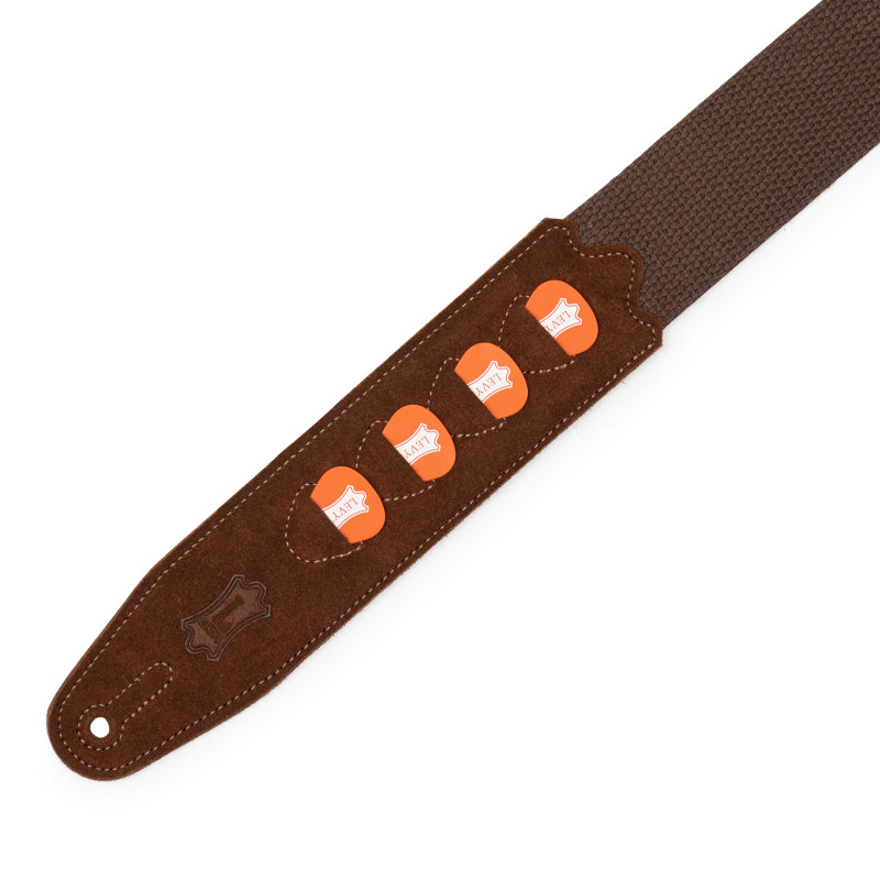 LEVY'S MC2PH-BRN 2 Brown Cotton Pick Holder Guitar strap Ремень для гитары