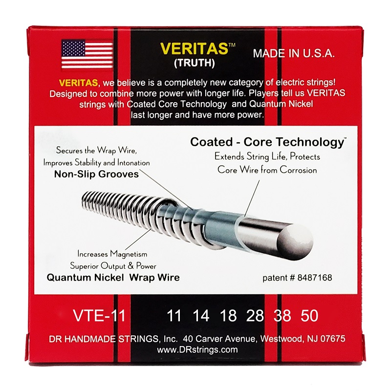 DR STRINGS VERITAS Coated Core Electric Guitar Strings - Heavy (11-50) Струни для електрогітари