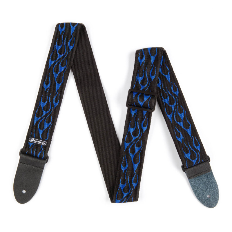 DUNLOP D3811BL CLASSIC FLAMBE BLUE STRAP Ремінь для гітари