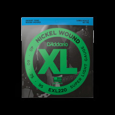 D‘ADDARIO EXL220 XL NICKEL WOUND BASS SUPER LIGHT (40-95) Струни для бас-гітари