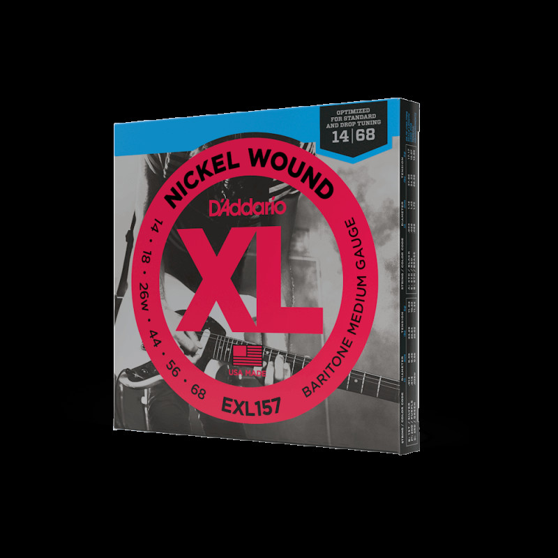 D’ADDARIO EXL157 XL NICKEL WOUND BARITONE MEDIUM (14-68) Струны для электрогитары