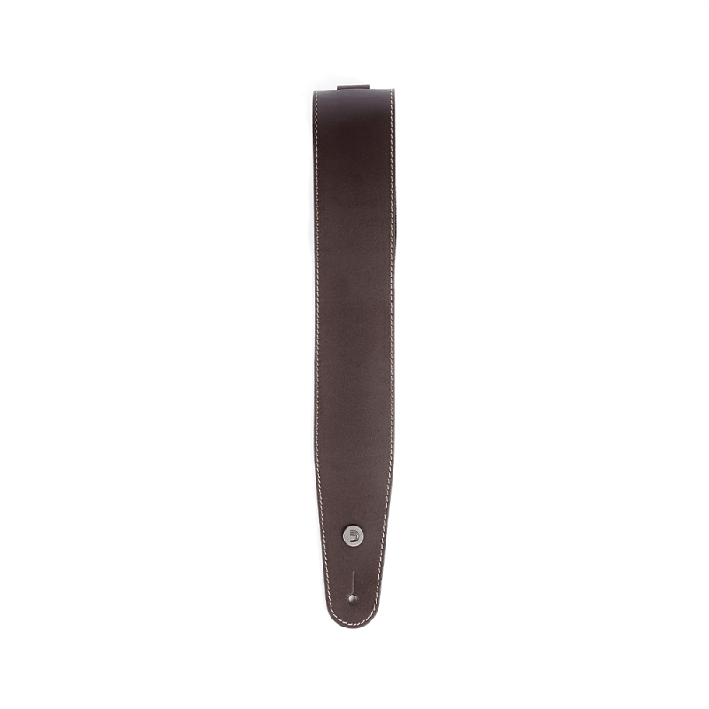 D`ADDARIO 25LS01-DX Deluxe Leather Guitar Strap (Brown with Contrast Stitch)