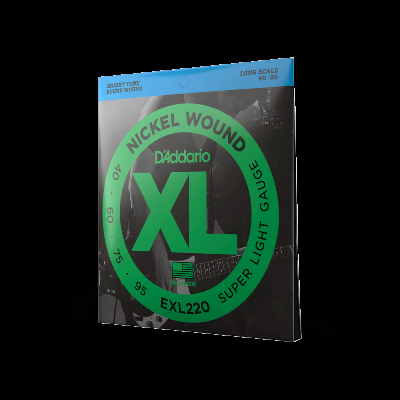 D‘ADDARIO EXL220 XL NICKEL WOUND BASS SUPER LIGHT (40-95) Струни для бас-гітари