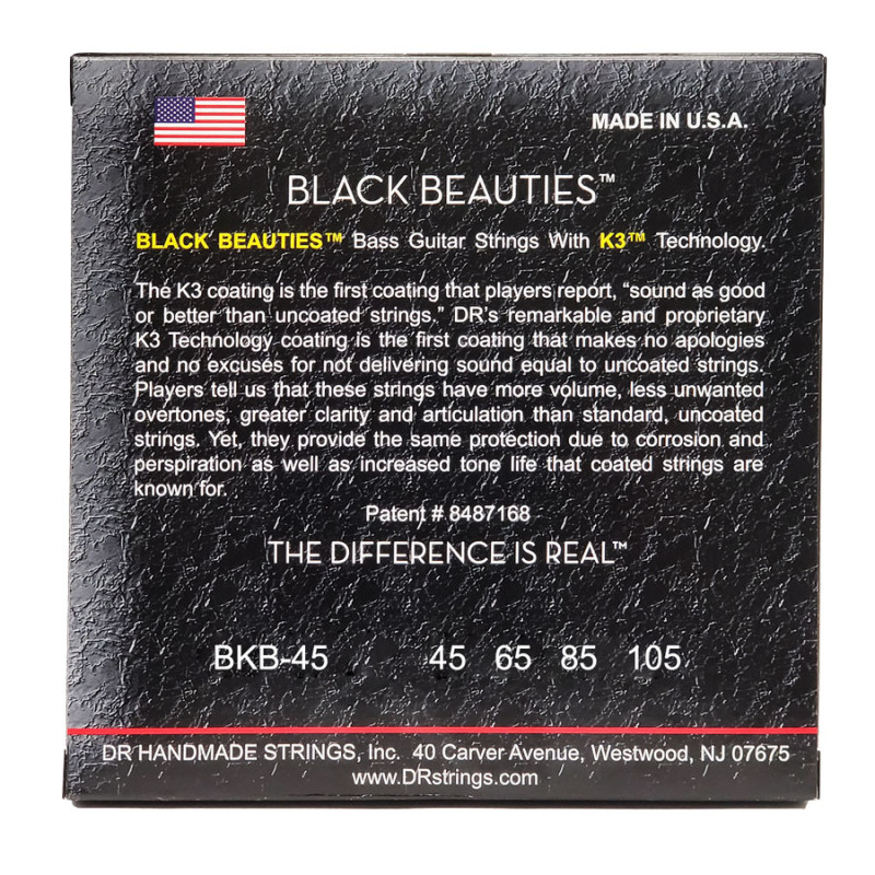 DR STRINGS BLACK BEAUTIES Bass - Medium (45-105) Струни для бас-гітари