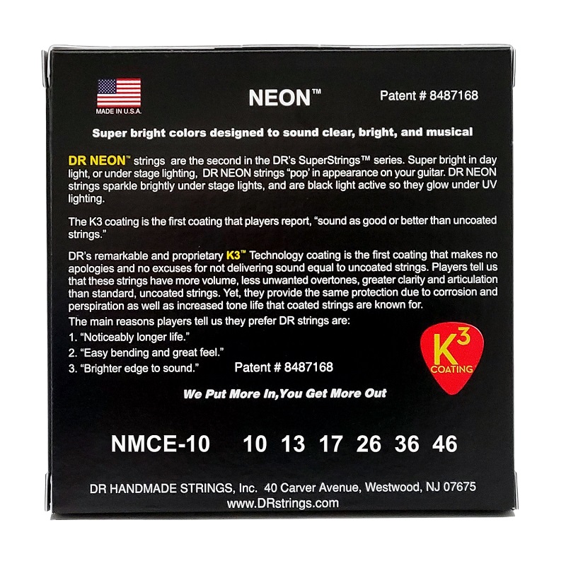 DR STRINGS NEON Multi-Color Electric - Medium (10-46) Струни для електрогітари