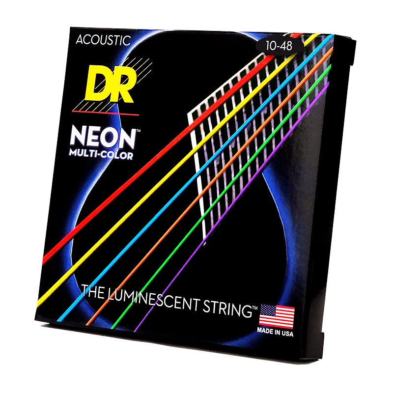 DR STRINGS NEON Multi-Color Acoustic - Extra Light (10-48) Струни для акустичної гітари