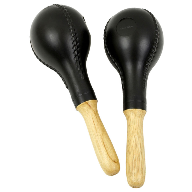 MAXTONE T-45 Large Plastic Maracas Wooden Handle