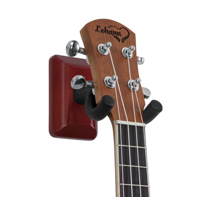 GATOR FRAMEWORKS GFW-UKE-HNGRCHR Wall Mount Ukulele/Mandolin Hanger (Cherry)