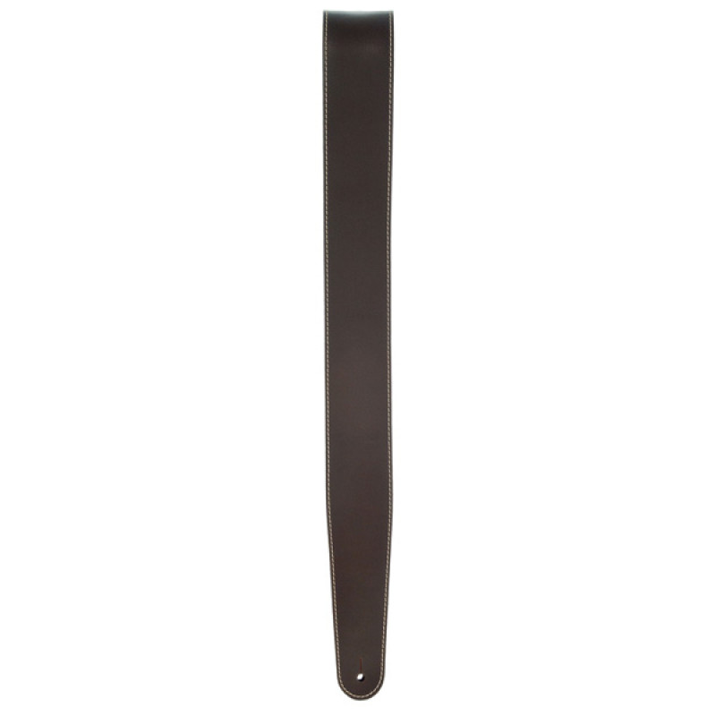 D`ADDARIO 25LS01-DX Deluxe Leather Guitar Strap (Brown with Contrast Stitch)