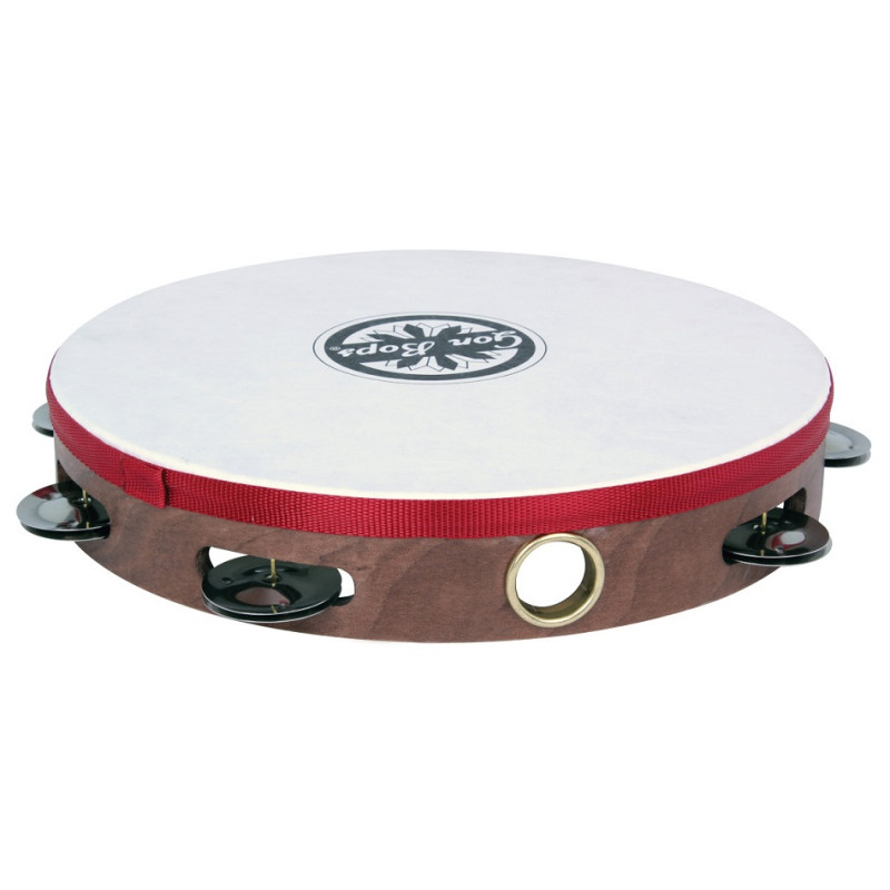 GON BOPS HEADED WOOD TAMBOURINE SINGLE ROW JINGLES