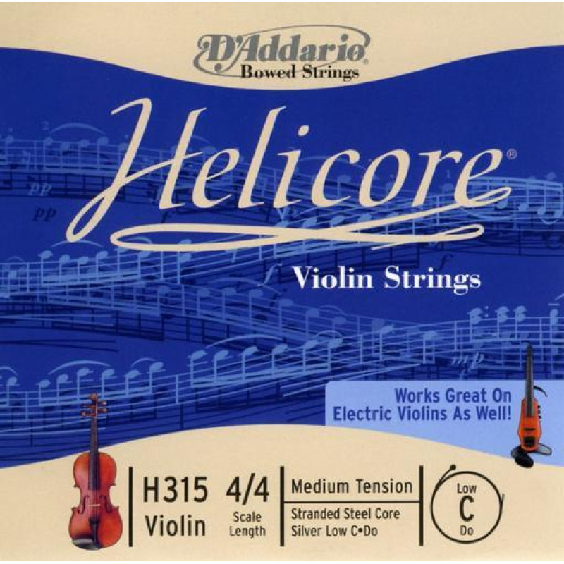 D`ADDARIO HELICORE VIOLIN SINGLE C STRING 4/4 Scale Medium Tension