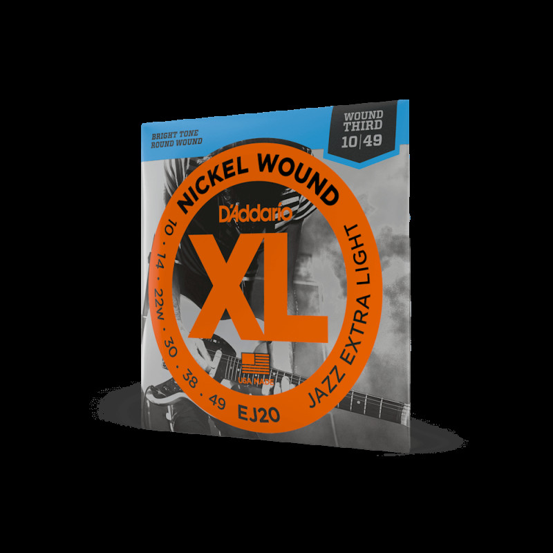 D’ADDARIO EJ20 XL NICKEL WOUND JAZZ EXTRA LIGHT (10-49) Струны для электрогитары