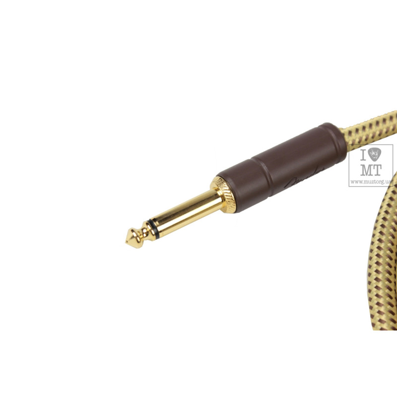 FENDER CABLE DELUXE SERIES 10' ANGLED TWEED Кабель инструментальный