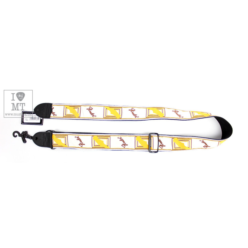 Ремень гитарный FENDER STRAP 2" MONOGRAMMED WHITE BROWN YELLOW