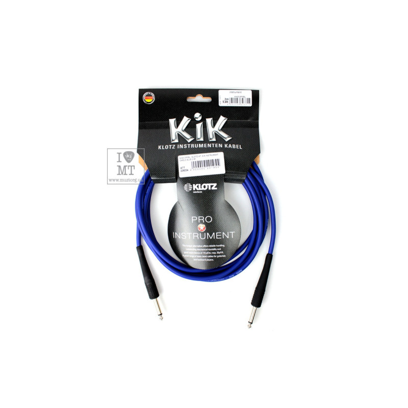 Кабель інструментальний KLOTZ KIK INSTRUMENT CABLE BLUE 3 M