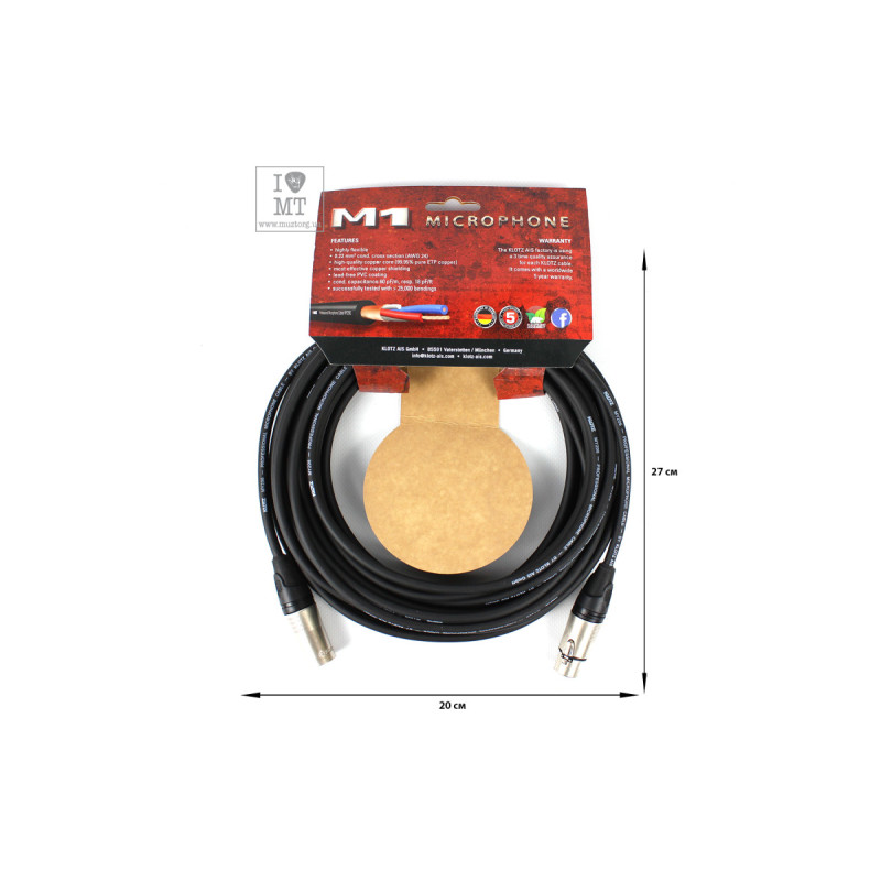 KLOTZ M1 PRIME MICROPHONE CABLE 10 M Кабель микрофонный