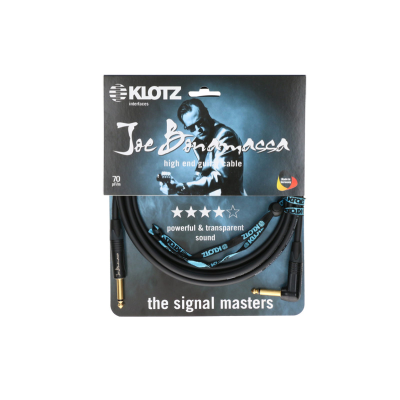 Кабель инструментальный KLOTZ JOE BONAMASSA GUITAR CABLE ANGLED 3M