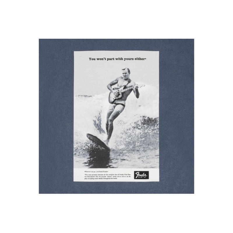 FENDER T-SHIRT VINTAGE AD SURFER OCEAN S Футболка