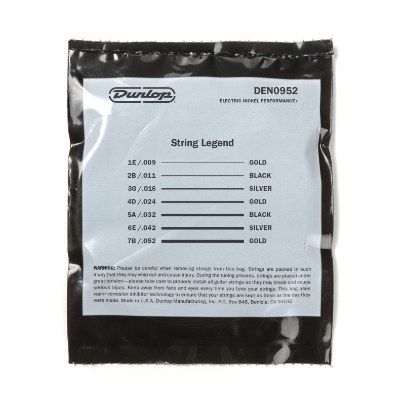 DUNLOP DEN09527 NICKEL WOUND ELECTRIC GUITAR STRINGS 09-52 | 7-STRING Струни для електрогітари