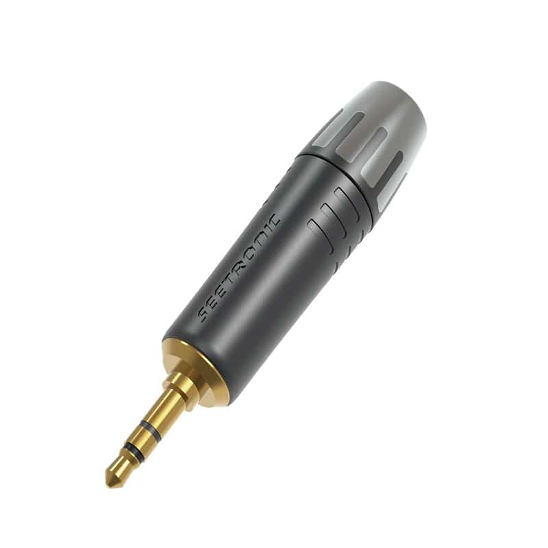 SEETRONIC MTP3C-BG Тонкий стерео джек 3.5 мм позолочений чорний
