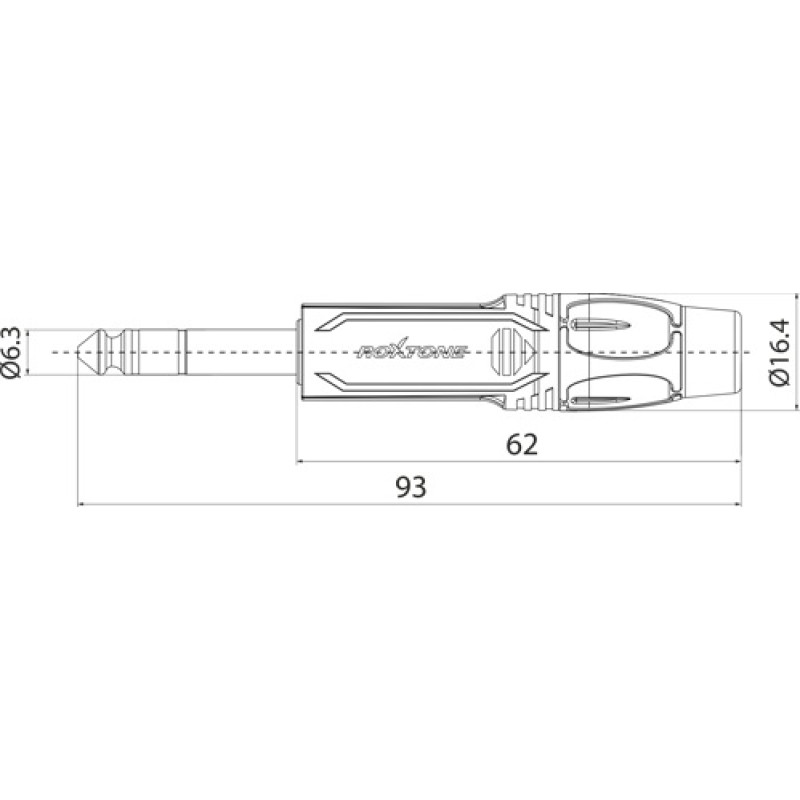 Роз'єм Roxtone RJ3P-NN Jack 6,3 (stereo)