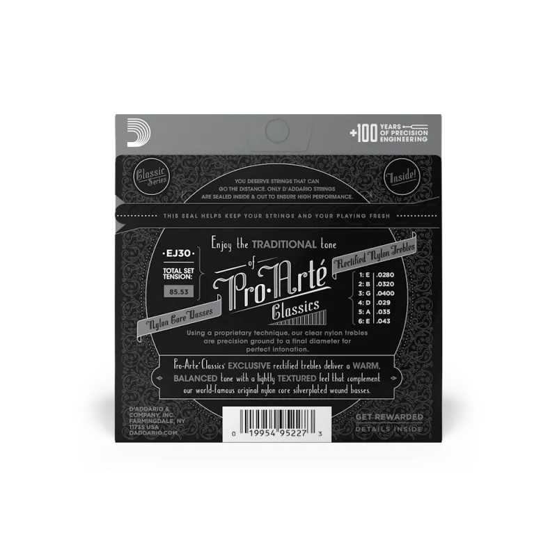 D‘ADDARIO EJ30 PRO-ARTE RECTIFIED NORMAL TENSION Струни для класичної гітари