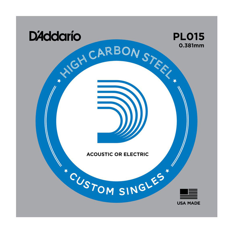D‘ADDARIO PL015 Plain Steel 015 Струна для акустичної/електрогітари