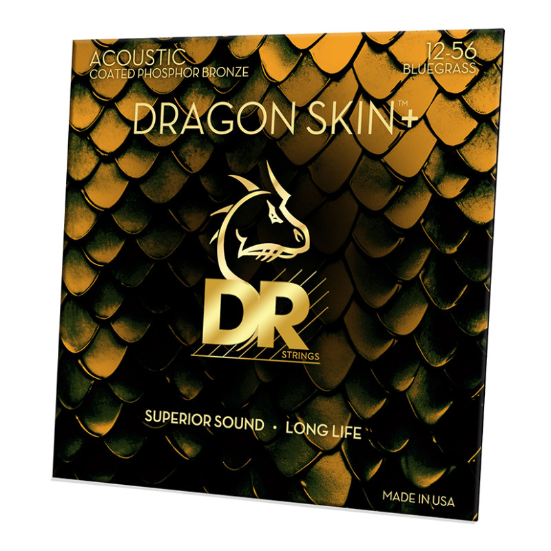 DR Strings DRAGON SKIN+ Acoustic Phosphor Bronze - Bluegrass (12-56)