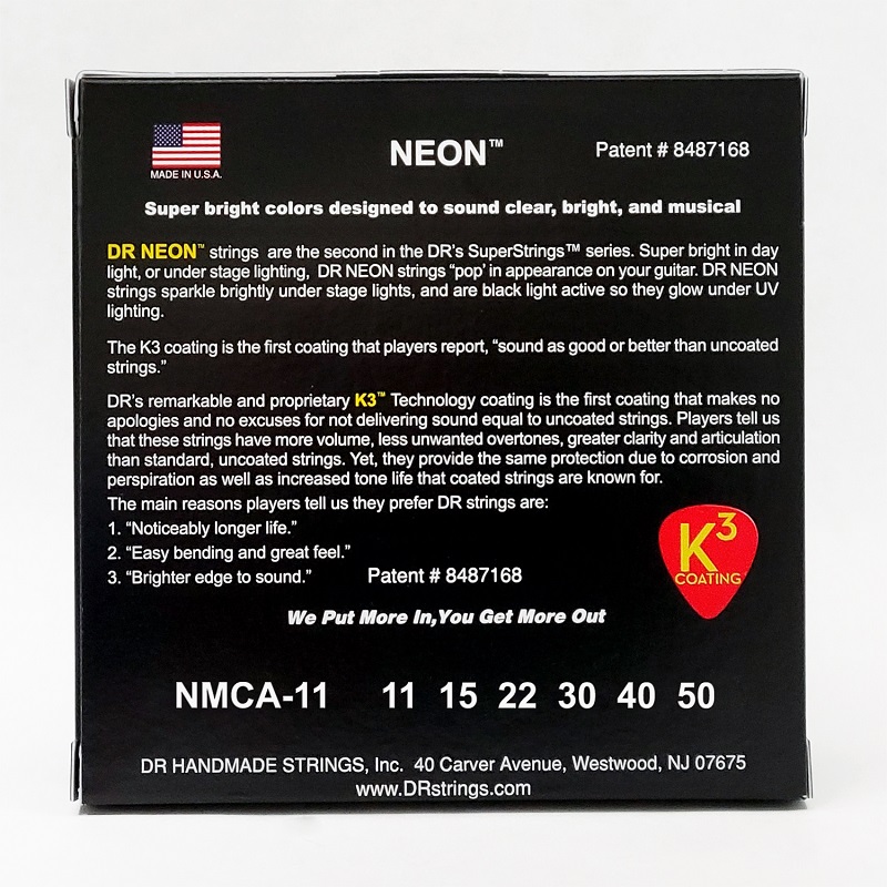 DR STRINGS NEON Multi-Color Acoustic - Custom Light (11-50) Струни для акустичної гітари