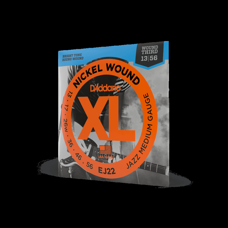 D‘ADDARIO EJ22 XL NICKEL WOUND JAZZ MEDIUM (13-56) Струни для електрогітари