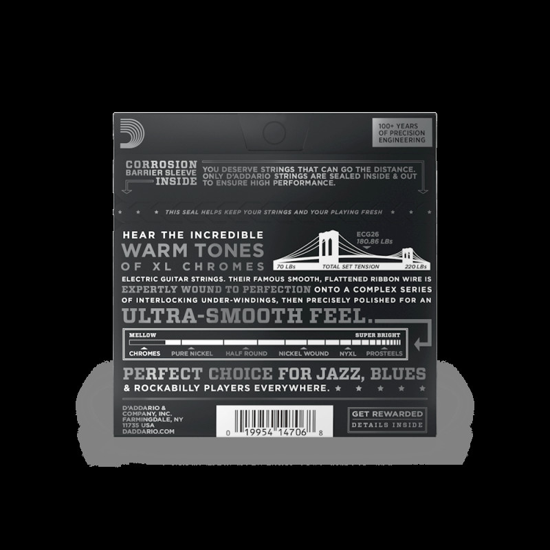 D‘ADDARIO ECG26 XL CHROMES MEDIUM (13-56) Струни для електрогітари
